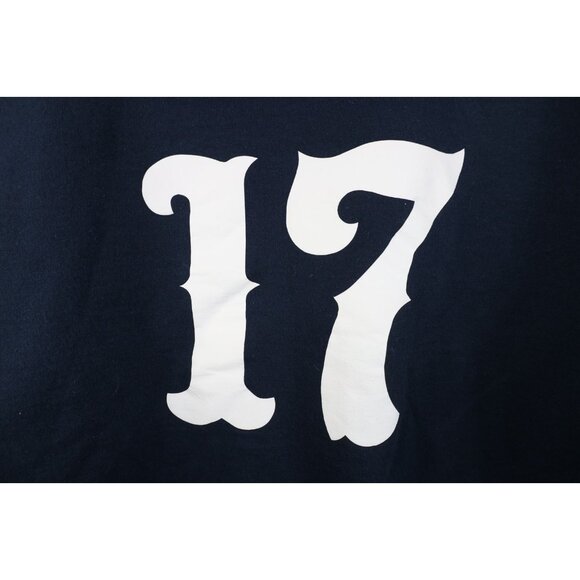 Vintage 90s Y2K Mens Large Distressed New York Yankees Baseball Hoodie Blue - Picture 11 of 14